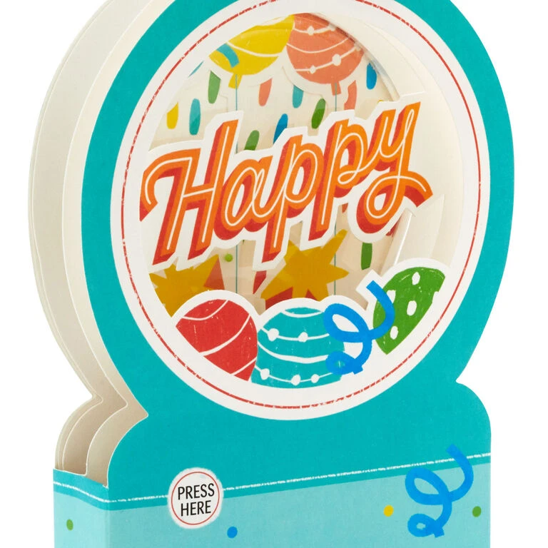 Hallmark All The Happiness Snow Globe Musical 3D Birthday Card With Motion - Image 4