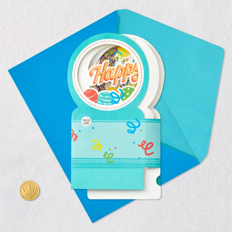 Hallmark All The Happiness Snow Globe Musical 3D Birthday Card With Motion - Image 5