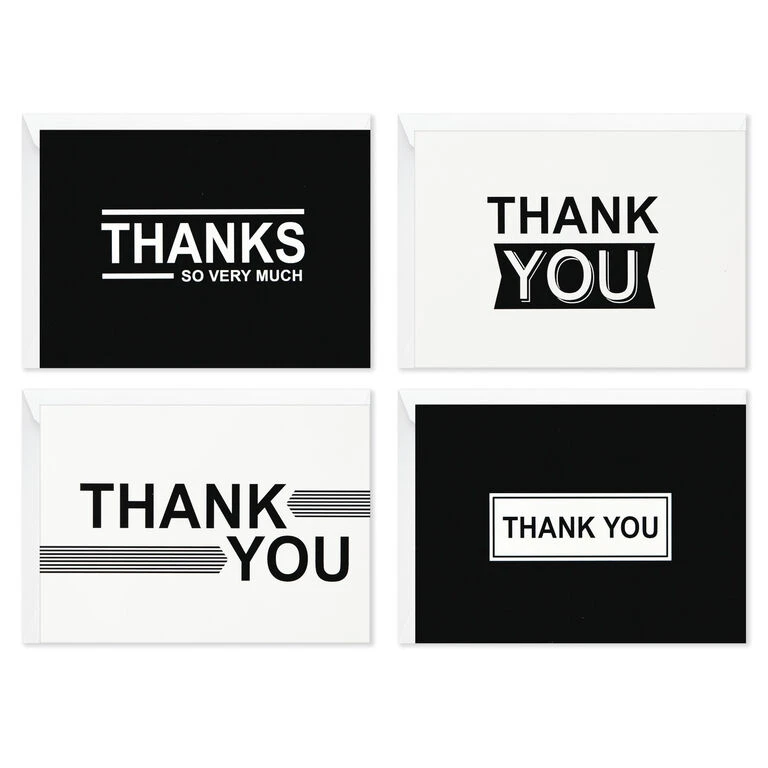 Hallmark Black-and-White Assorted Blank Thank-You Notes, Pack Of 48 - Image 2