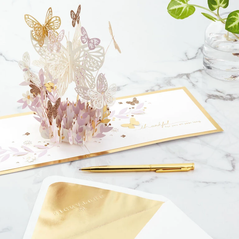 Hallmark Butterfly Bouquet Thankful For You 3D Pop-Up Thinking Of You Card - Image 6