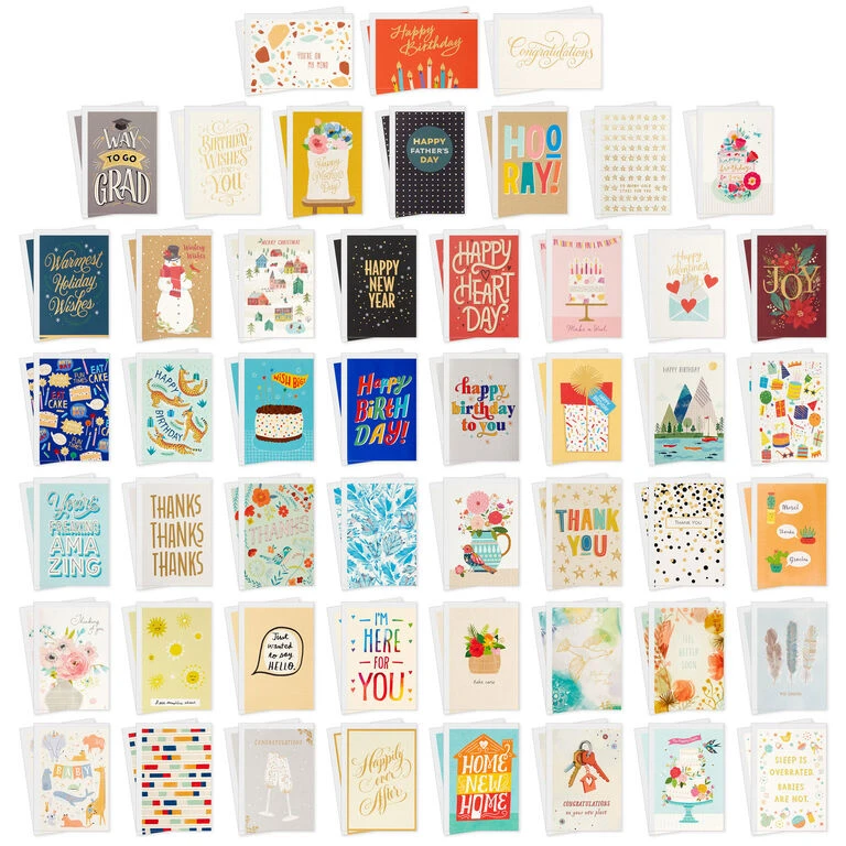 Hallmark Cheerful Celebrations Boxed All-Occasion Cards Assortment, Pack Of 100 - Image 2