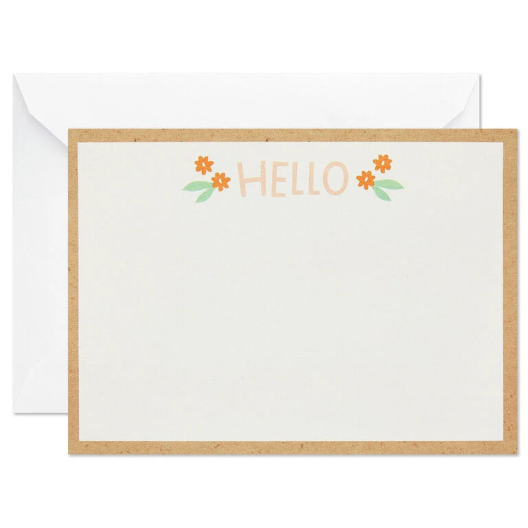 Hallmark Ivory Floral Flat Note Cards In Caddy, Box Of 40 - Image 3