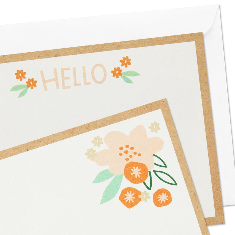Hallmark Ivory Floral Flat Note Cards In Caddy, Box Of 40 - Image 5