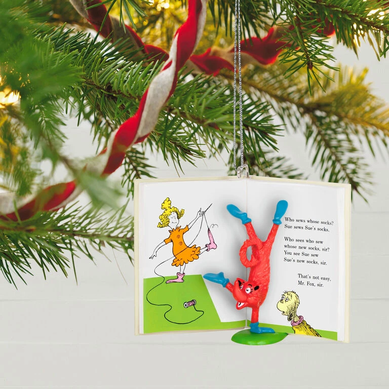 Hallmark Dr. Seuss's Fox In Socks™ Who Sews Whose Socks? Ornament - Image 2