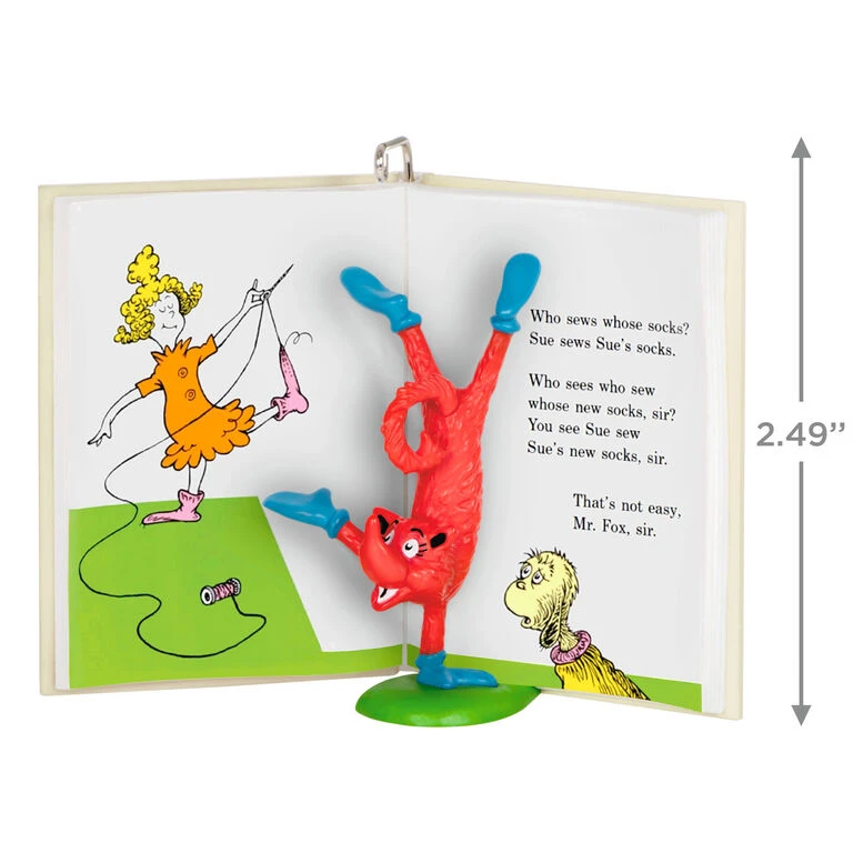 Hallmark Dr. Seuss's Fox In Socks™ Who Sews Whose Socks? Ornament - Image 3