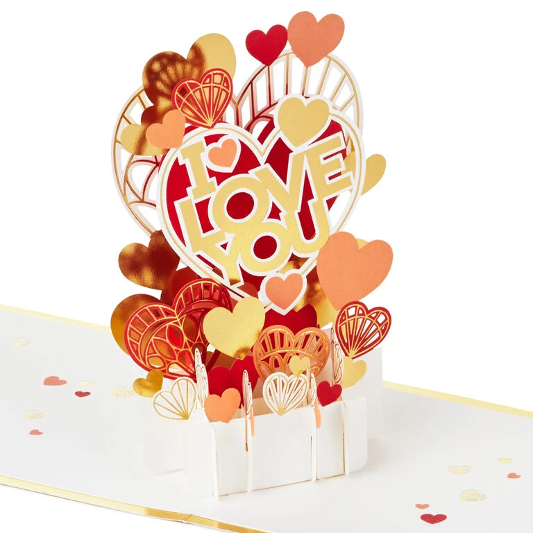Hallmark All My Love Hearts 3D Pop-Up Love Card