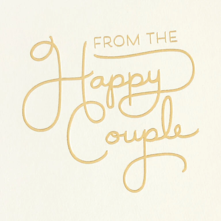Hallmark Bulk Ivory And Gold Blank Wedding Thank-You Notes, Box Of 100 - Image 3