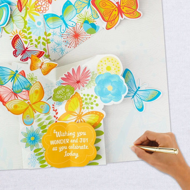 Hallmark 16" Joyful Butterflies Pop-Up Jumbo Birthday Card - Image 7