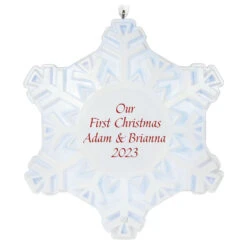 Hallmark Magic Sparkling Snowflake Script Text Personalized Ornament With Light