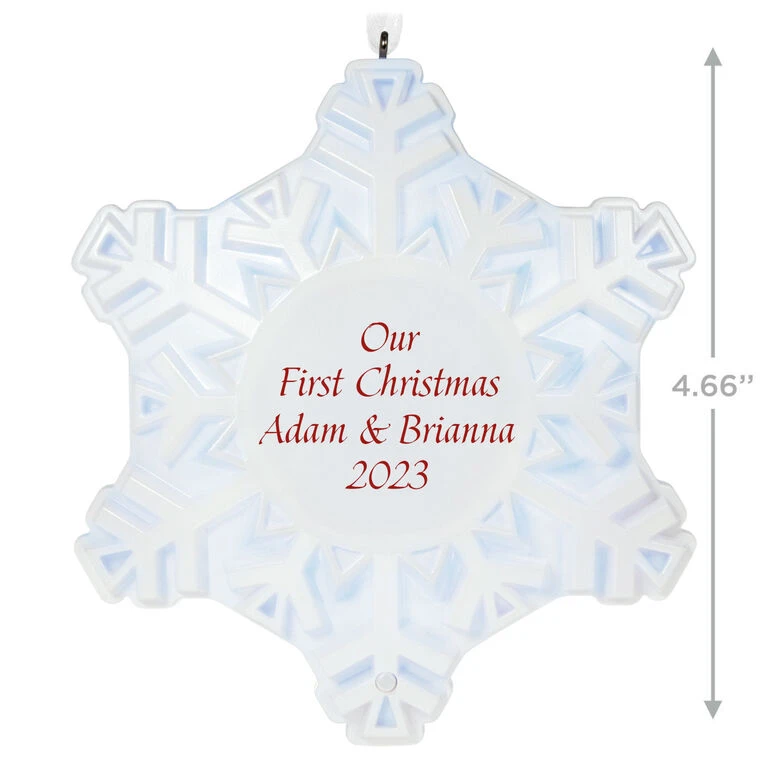 Hallmark Magic Sparkling Snowflake Script Text Personalized Ornament With Light - Image 3