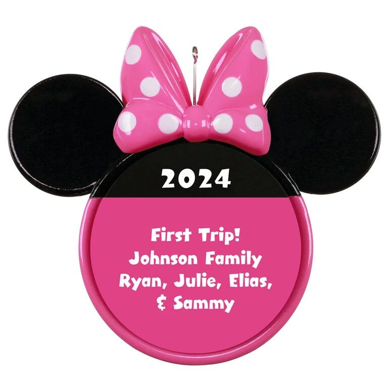 Hallmark Disney Minnie Mouse Ears Silhouette Text Personalized Ornament