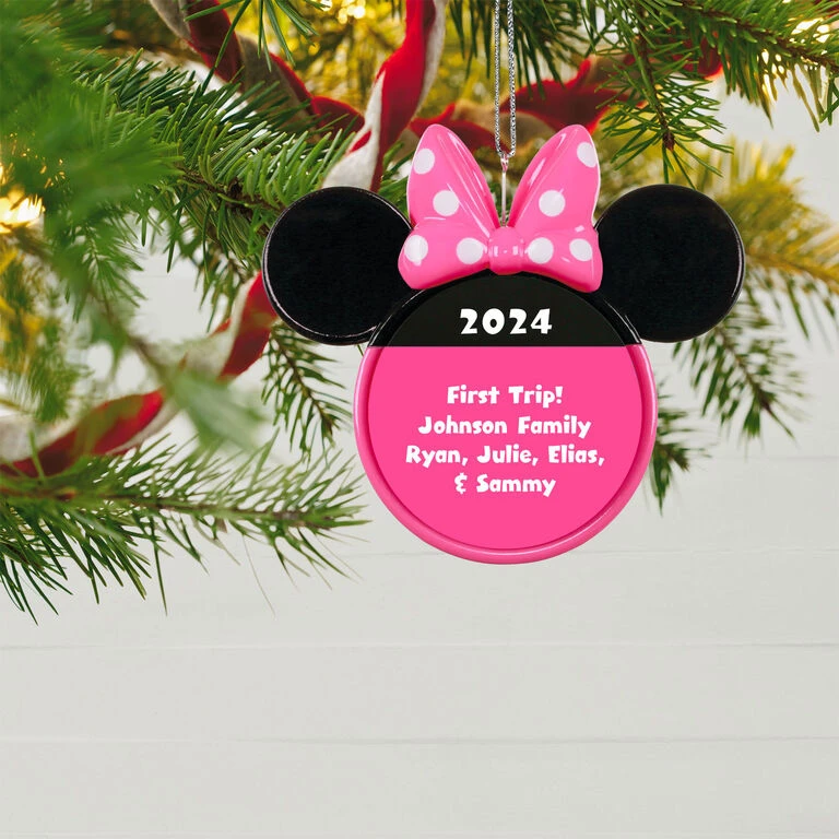 Hallmark Disney Minnie Mouse Ears Silhouette Text Personalized Ornament - Image 2