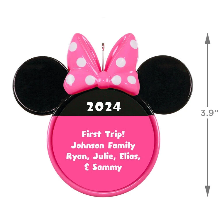 Hallmark Disney Minnie Mouse Ears Silhouette Text Personalized Ornament - Image 3