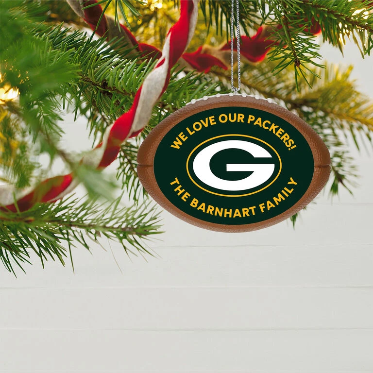 Hallmark NFL Football Green Bay Packers Text Personalized Ornament - Image 2