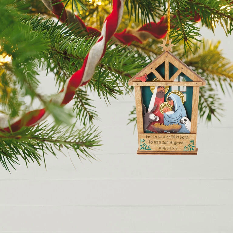Hallmark A Child Is Born Nativity Papercraft Ornament - Image 2