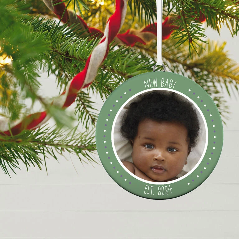 Hallmark New Baby Personalized Text And Photo Ceramic Ornament - Image 2