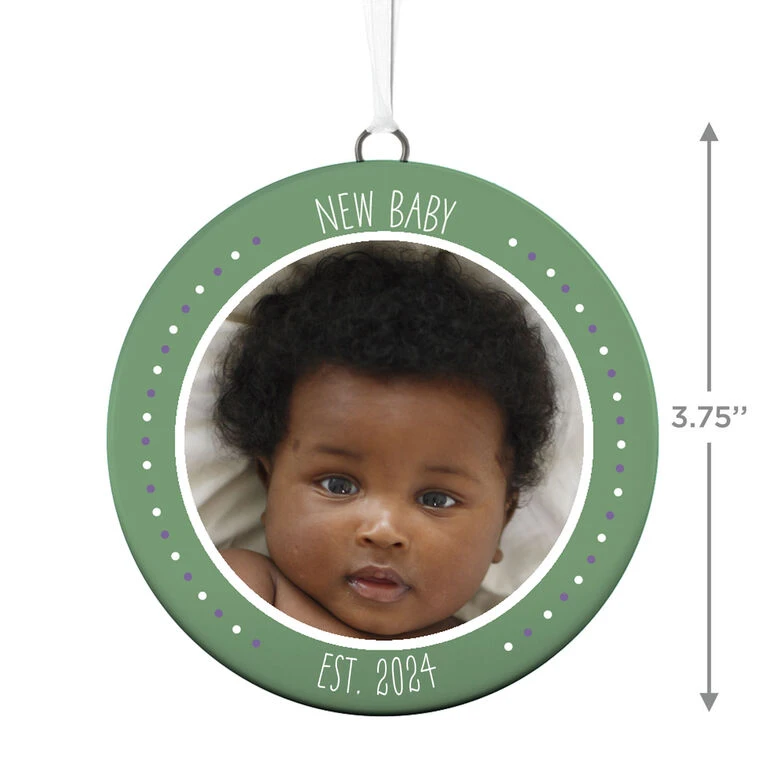 Hallmark New Baby Personalized Text And Photo Ceramic Ornament - Image 3