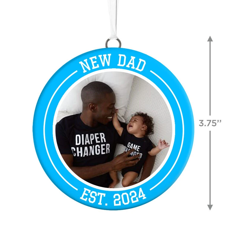 Hallmark New Dad Personalized Text And Photo Ceramic Ornament - Image 3
