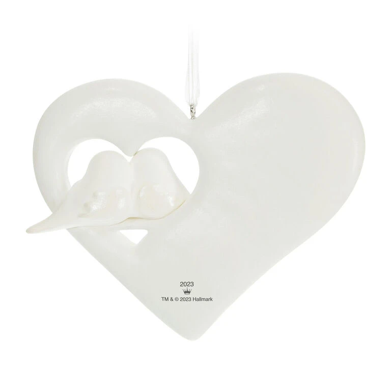 Hallmark Our First Christmas Birds In Heart 2023 Porcelain Ornament - Image 6