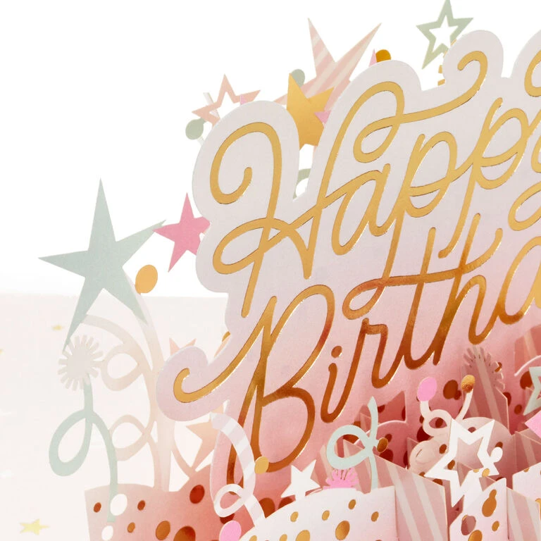Hallmark Here's To A Happy Year Ahead 3D Pop-Up Birthday Card - Image 4