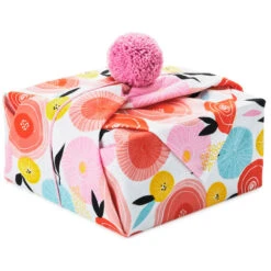 Hallmark 26" Modern Floral Fabric Gift Wrap With Elastic Band