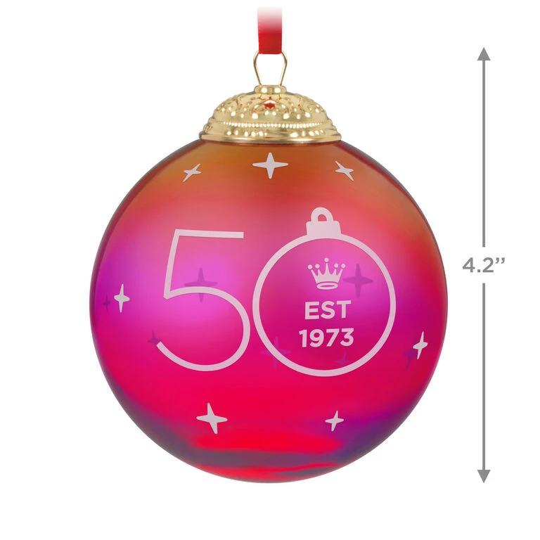Hallmark Keepsake Ornament 50th Anniversary Christmas Commemorative Special Edition Glass And Metal Ornament - Image 3