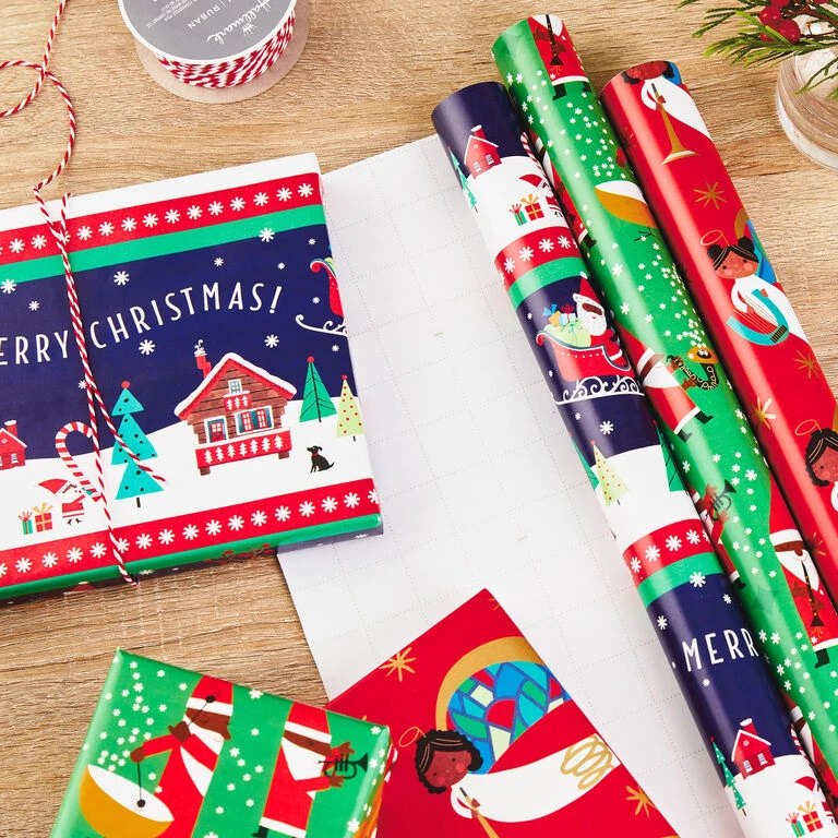 Hallmark Santa Fun 3-Pack Christmas Wrapping Paper Assortment, 120 Sq. Ft. - Image 2