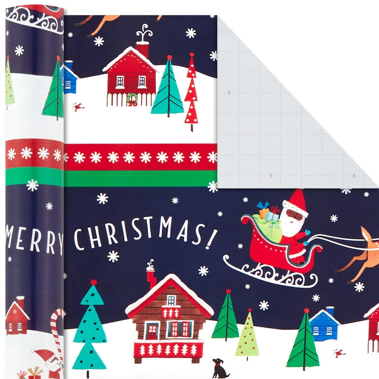 Hallmark Santa Fun 3-Pack Christmas Wrapping Paper Assortment, 120 Sq. Ft. - Image 5