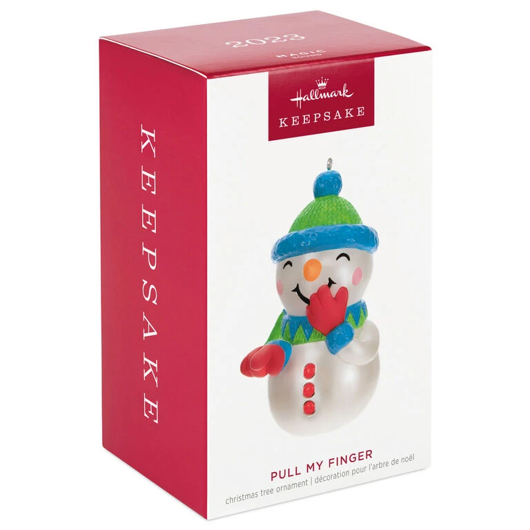 Hallmark Pull My Finger Snowman Ornament With Sound - Image 4